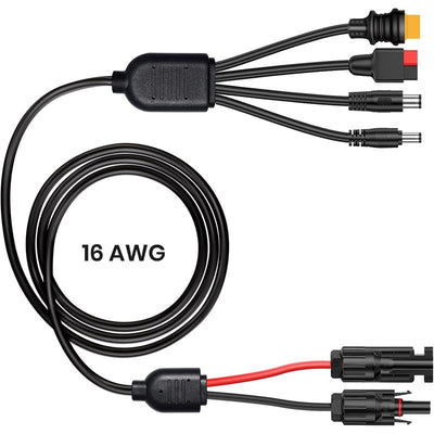 Flexsolar 4 In 1 Cable Gunes Enerjisi Istasyonu Jeneratoru Ve Gunes Paneli Icin Anderson Adaptor