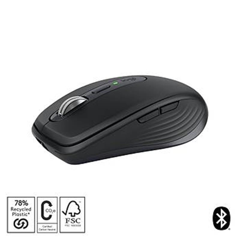 Logitech Mx Anywhere 3s Kompakt Optik Sensorlu Sessiz Bluetooth Kablosuz Mouse Siyah 910-006929