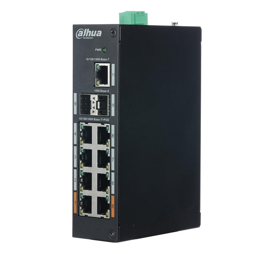 DAHUA PFS3211-8GT-120 8 Port 10/100/1000 Yönetilemez +1 Port Gb. 2SFP Endustriyel 8 port poe 120W Metal Kasa