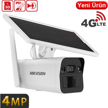 HIKVISION DS-2XS2T41G1-ID/4G/C05S07 1/3 PS CMOS 4MP 4mm Solar 4G kamera Sesli 4G Solar Kamera