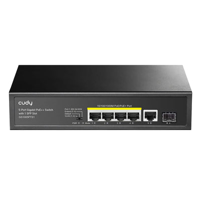 Cudy GS1005PTS1 1 Port Gigabit+ 4 Port Gigabit 120W PoE+1 Port SFP Gigabit Metal Switch