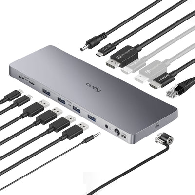 Cudy CS700 Dual 4K 2xHDMI 2xDisplayPort 2xUSB-C(10Gbps) 4xUSB-A 1xGigabit 100W PD Dock İstasyonu