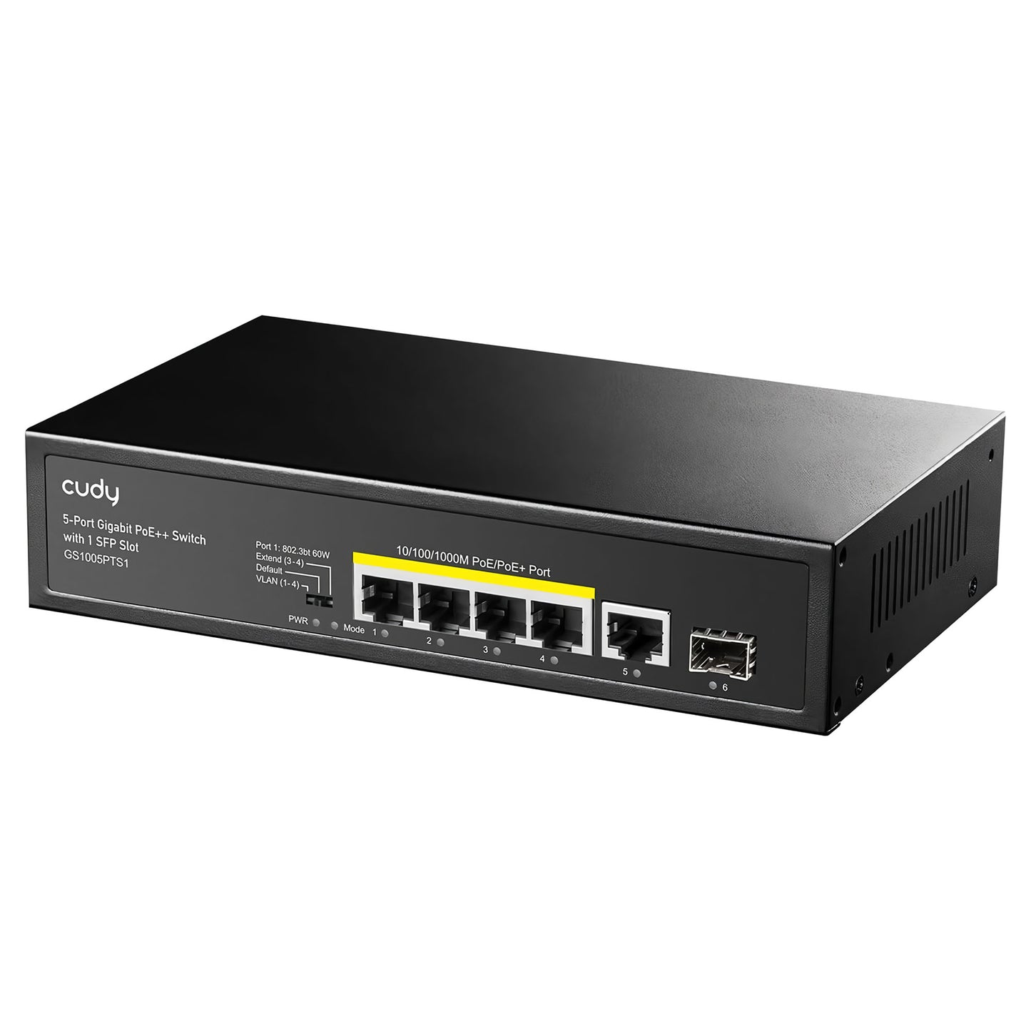 Cudy GS1005PTS1 1 Port Gigabit+ 4 Port Gigabit 120W PoE+1 Port SFP Gigabit Metal Switch