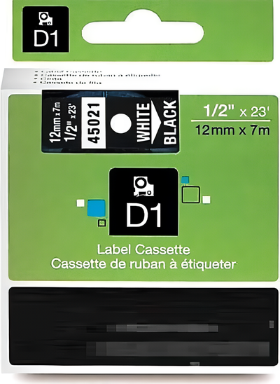 Dymo D1 Yedek Şerit 12mmX 7 Metre Siyah-Beyaz 45021 S0720610