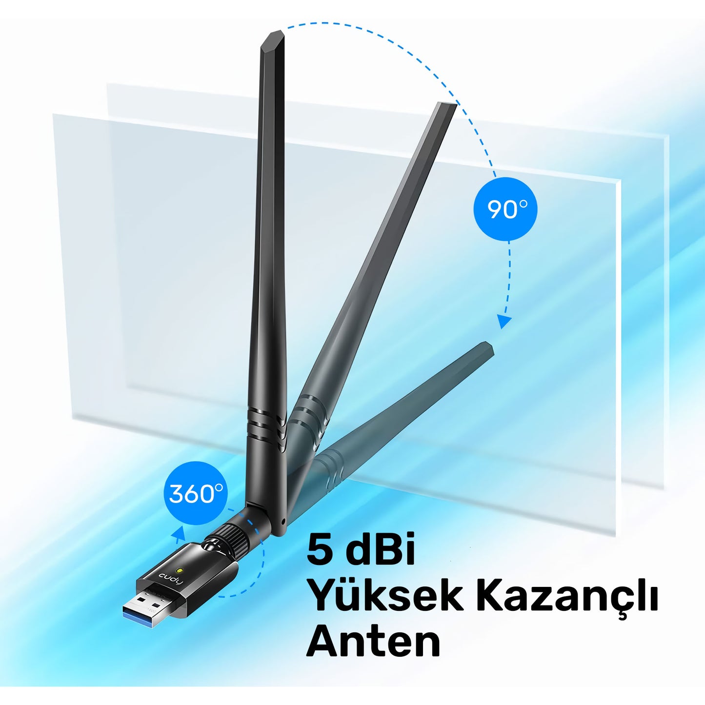 Cudy WR1300 5Ghz 867Mbps, 2.5GHz 300Mbps, 5 Port 4x5dBi Anten Wi-Fi VPN Mesh Router(AC1300 Serisi)