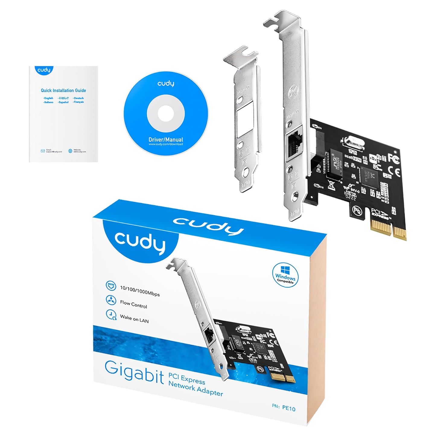 Cudy PE10 WOL 10/100/1000Mbps Gigabit PCI LAN Express Adaptör