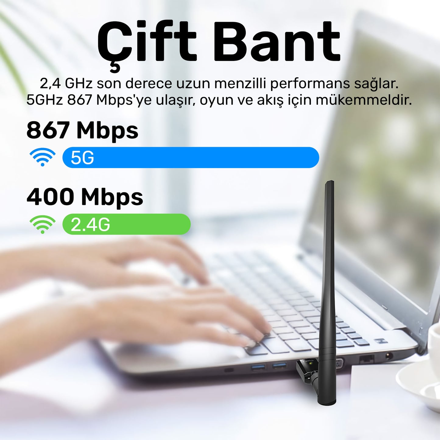 Cudy WR1300 5Ghz 867Mbps, 2.5GHz 300Mbps, 5 Port 4x5dBi Anten Wi-Fi VPN Mesh Router(AC1300 Serisi)