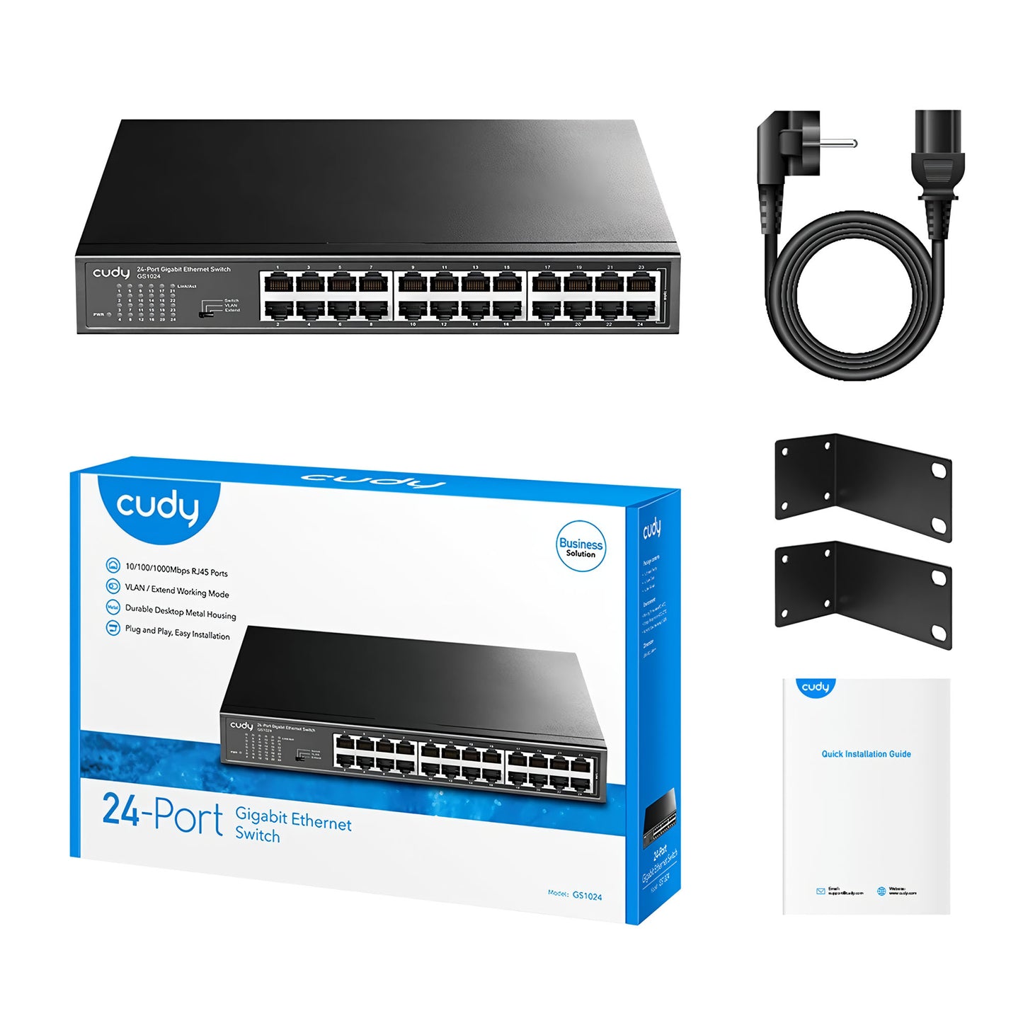 Cudy GS1024 16K MAC, 24 Port Gigabit Metal Switch