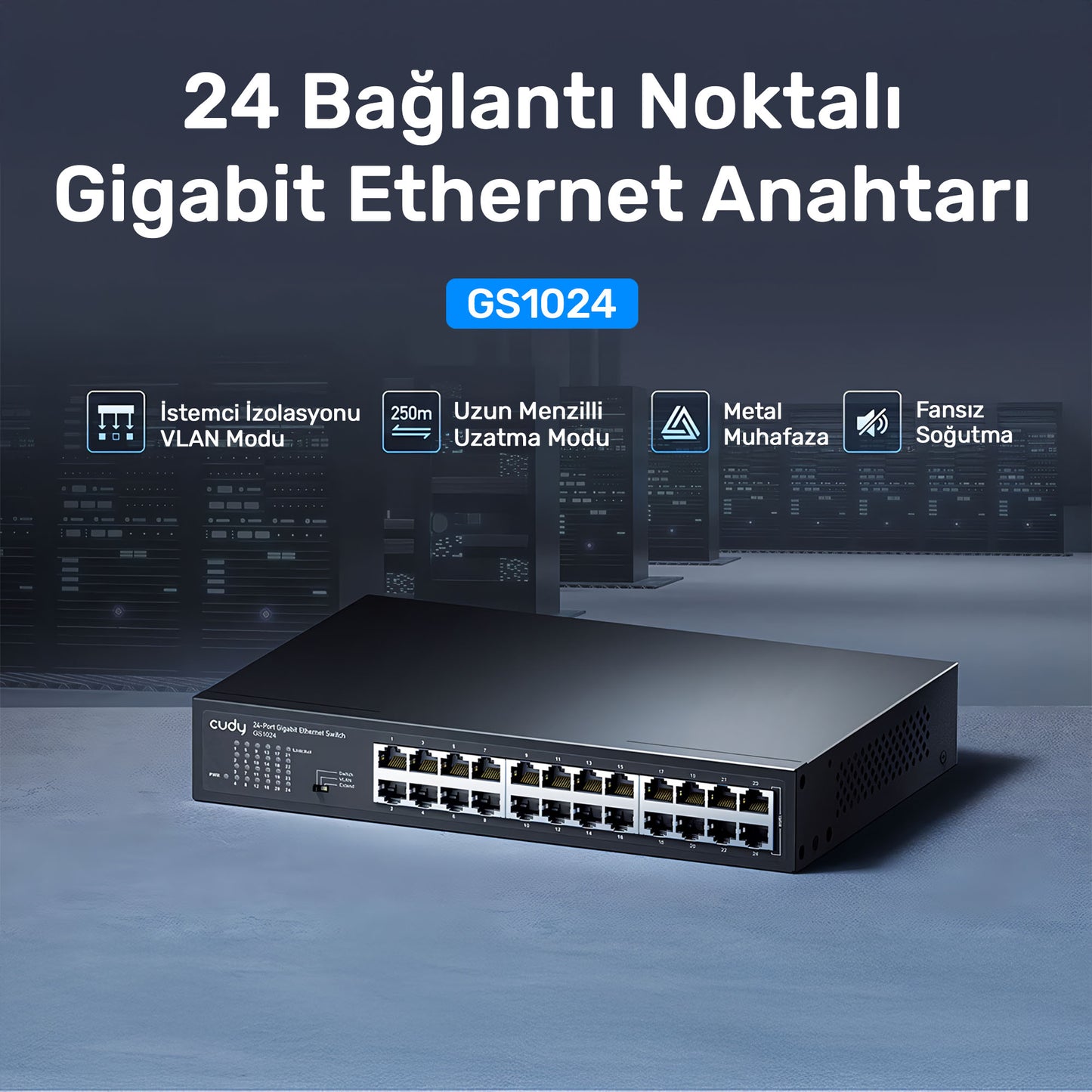 Cudy GS1024 16K MAC, 24 Port Gigabit Metal Switch