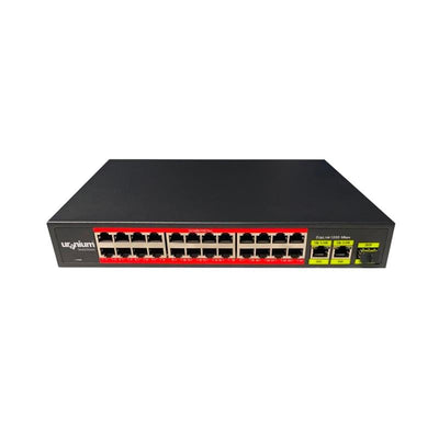 Uranium Poe-2421sfp-300w 24 Port 10/100+2x Gigabit Uplink +1xsfp 250 Metre Poe Rackmount Switch (realtek Chipset)