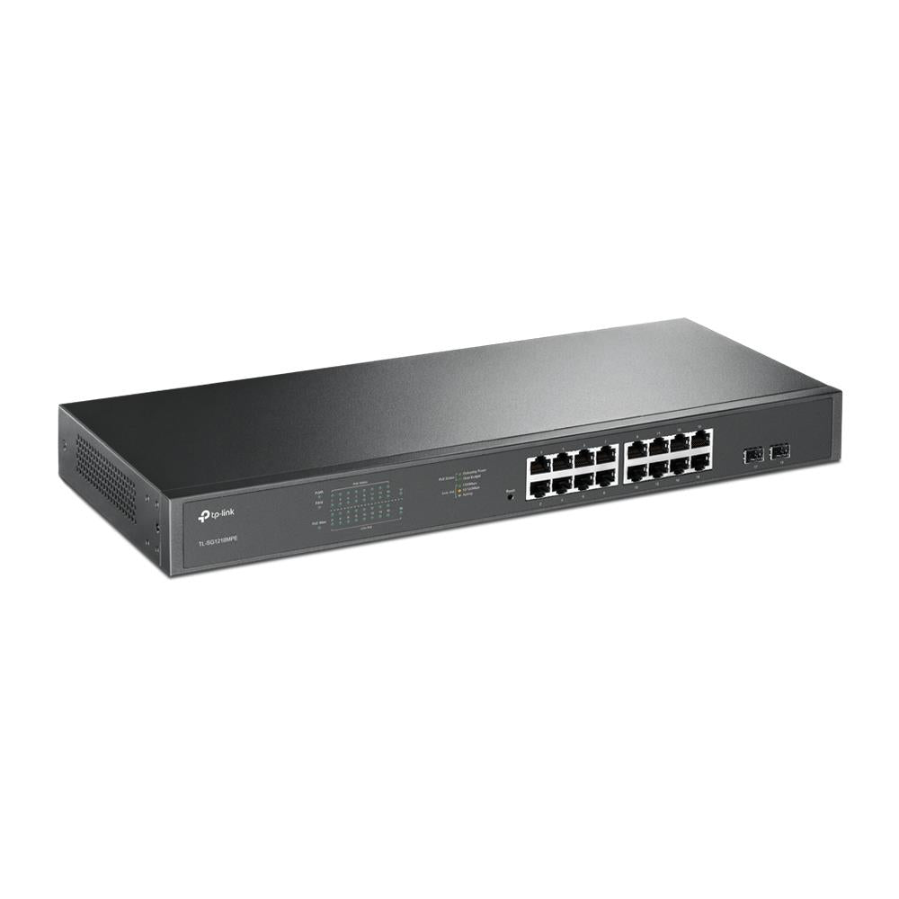 Tp-link Tl-sg1218mpe 16 Port Gigabit + 2xgigabit Sfp Uplink Yonetilebilir 192w Poe Rackmount Switch