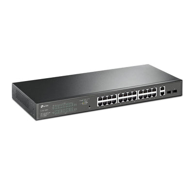 Tp-link Tl-sg1428pe 24 Port Gigabit + 2xgigabit Rj45/sfp Uplink Yonetilebilir 250w Poe Rackmount Switch