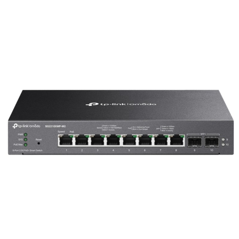 Tp-link Omada Sg2210xmp-m2 8 Port Gigabit + 2x10g Sfp Yonetilebilir 160w Poe Switch 