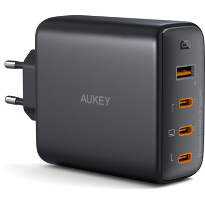 Aukey Pa-b7s-bk 100w Dort Baglanti Noktali Pd Gan Duvar Sarj Cihazi