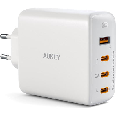 Aukey Pa-b7s-wh 100w Dort Baglanti Noktali Pd Gan Duvar Sarj Cihazi 