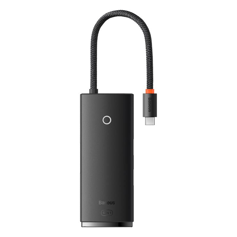 BASEUS LITE SIYAH 6IN1 TYPE-C HUB CIKIS:2XUSB 1XTYPE-C 1XHDMI 1XMICROSD 1XSD GIRIS:TYPE-C WKQX050101