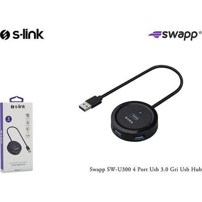 S-link Swapp Sw-u300 4 Port Usb3.0 Hub Coklayici Gri