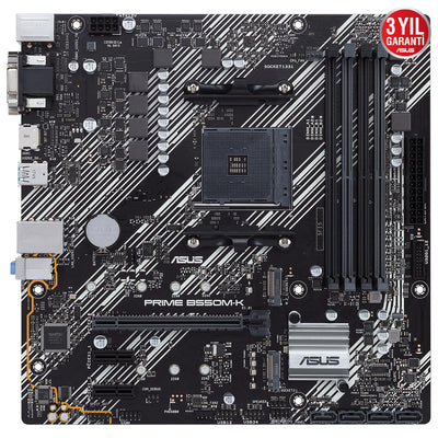 ASUS PRIME B550M-K B550 DDR4 Vga GLan mATX DVI 2*M2 HDMI USB3.2 AM4 AMD Anakart