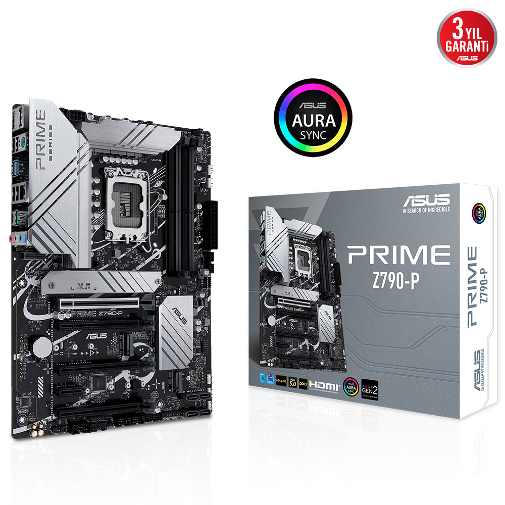 ASUS PRIME Z790-P Z790 DDR5 (Vga Yok) GLan 2.5G ATX HD DP US3 M2 TYP-C M2 RGB 1700p Anakart