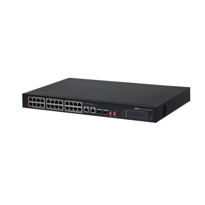 DAHUA PFS3226-24ET-240 24 Port 10/100 Yönetilemez 2xCombo + 2xSFP 24 Adet Poe 240W Metal Kasa