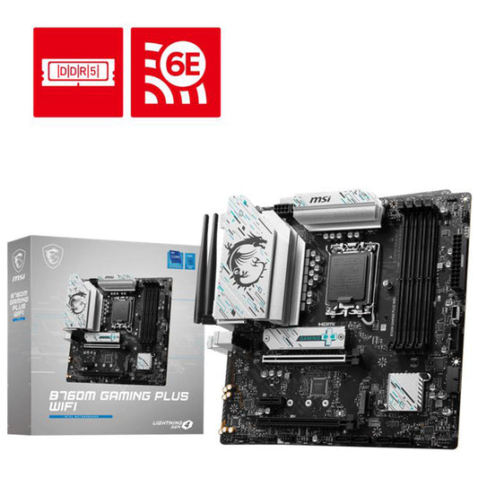 MSI B760M GAMING PLUS WIFI DDR5 6800MHZ 2XHDMI 2XDP 2XM.2 USB 3.2 MATX 1700P (12. / 13. VE 14. NESİL İŞLEMCİ UYUMLU)