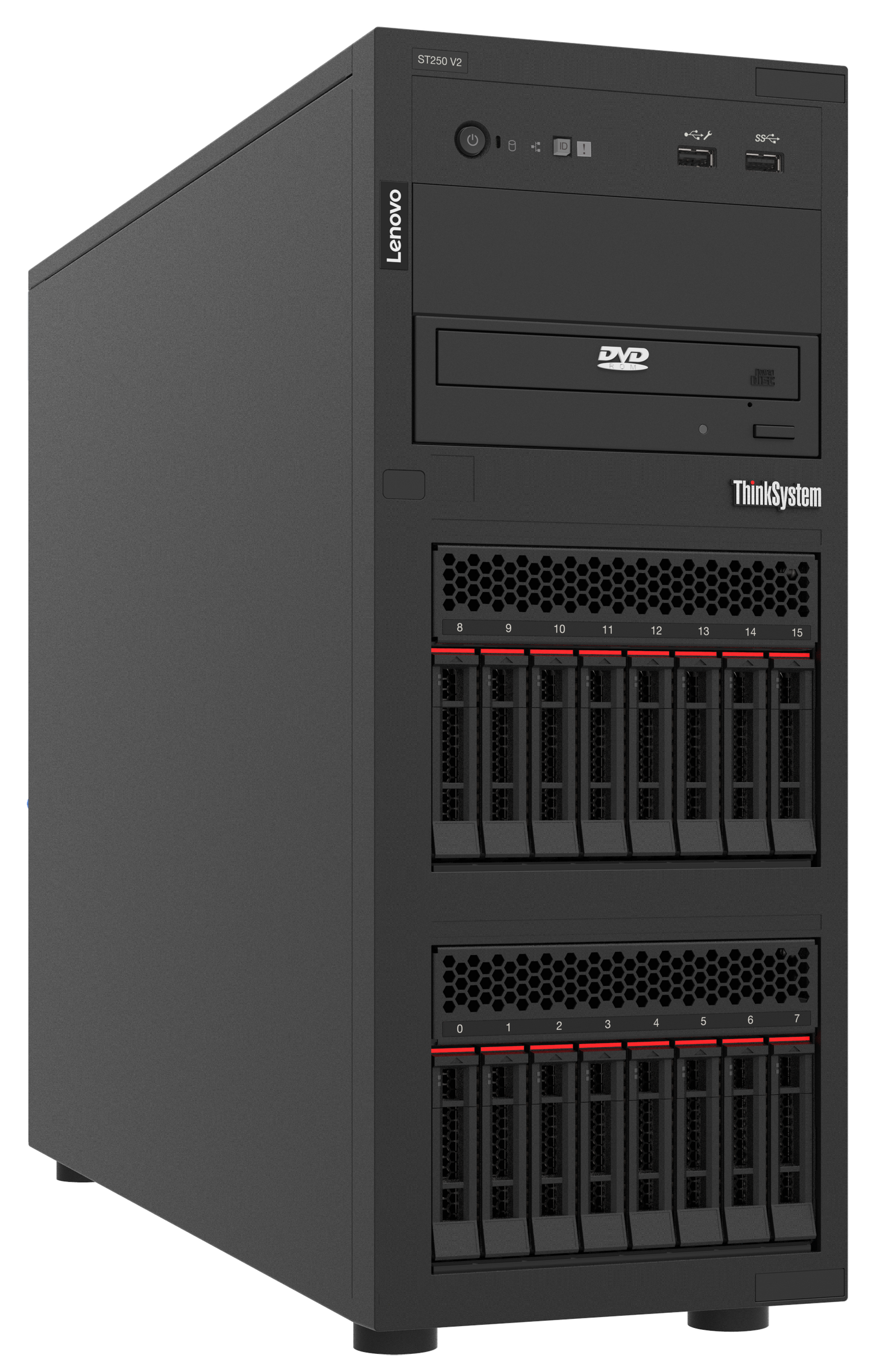 LENOVO ST250 V2 7D8FA01LEA-V1 XEON E-2356G 6C 32GB(1x32) 3x960GB SSD 4U TOWER Raid 0,1,5 Server