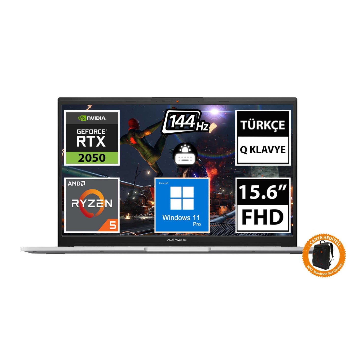 Asus VivoBook Pro 15 M6500QF-HN017 Ryzen5 5600H RTX2050 15.6" FullHD Taşınabilir Bilgisayar