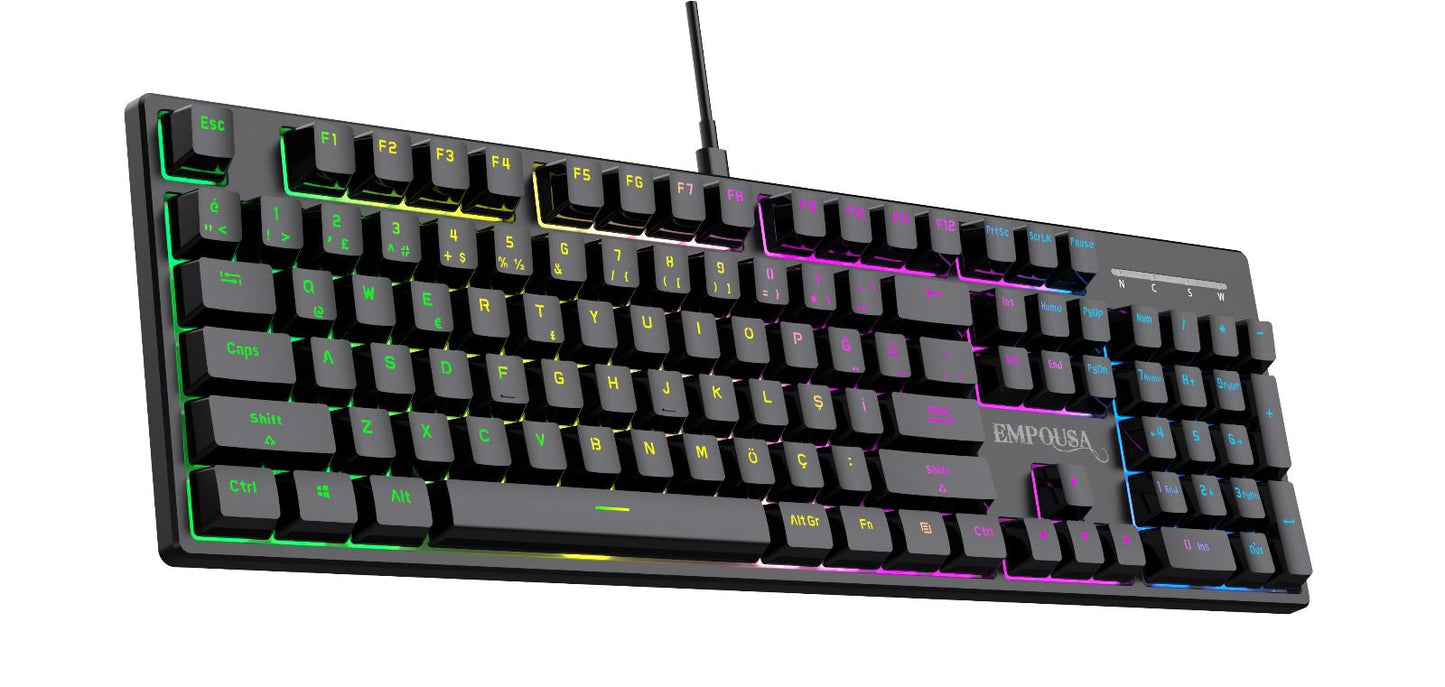 INCA IKG-440T Türkçe USB Empousa Blue Switch Mekanik Siyah Oyuncu Klavye