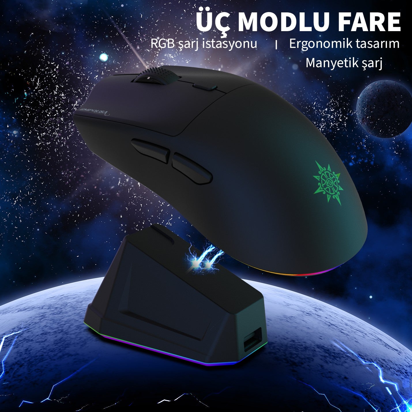 INCA IMG-326MX Bluetooth Kablosuz 2.4Ghz siyah Şarjlı Mouse