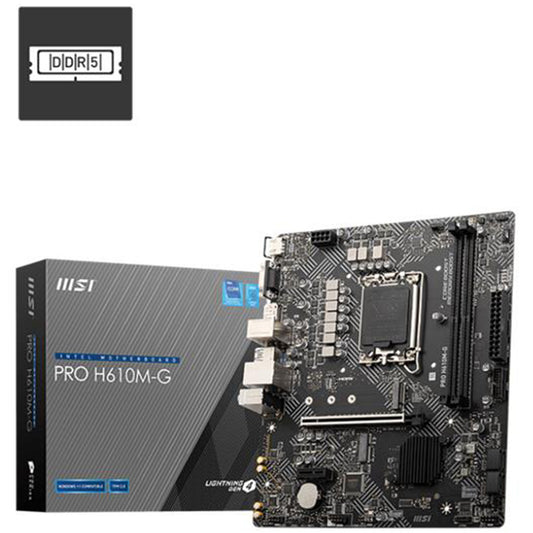 MSI PRO H610M-G DDR5 5600MHZ 1XVGA 1XHDMI 1XDP 1XM.2 USB 3.2 MATX 1700P (12. / 13. VE 14. NESİL İŞLEMCİ UYUMLU)