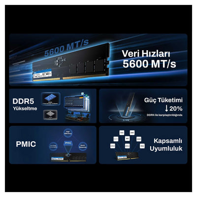Biwin BD5UD32G56C46 32GB DDR5 5600Mhz 2Rx8 Masaüstü Ram