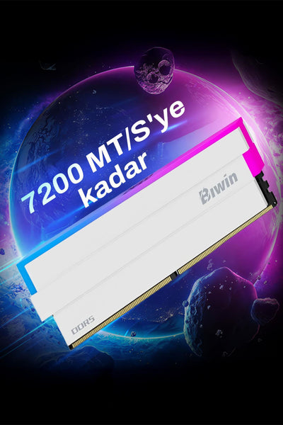 Biwin DW100-CW005 32GB DDR5 7200Mhz 2x16GB RGB Masaüstü Ram - Beyaz