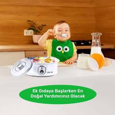 VZN 20W 1,5Lt. 7 Kavanozlu  Bebek Ek Gıda Başlangıç Seti ve Profesyonel Yoğurt Mayalama Makinesi
