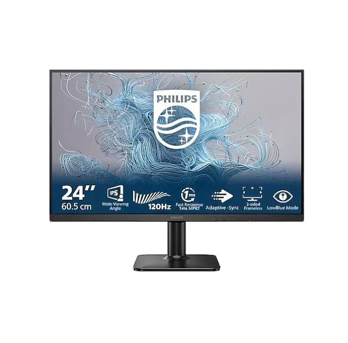 PHILIPS 24E2N1110 1000 Serisi 23.8" LED IPS 4ms 120Hz 1920x1080 FullHD VGA HDMI (VESA) Siyah Monitör