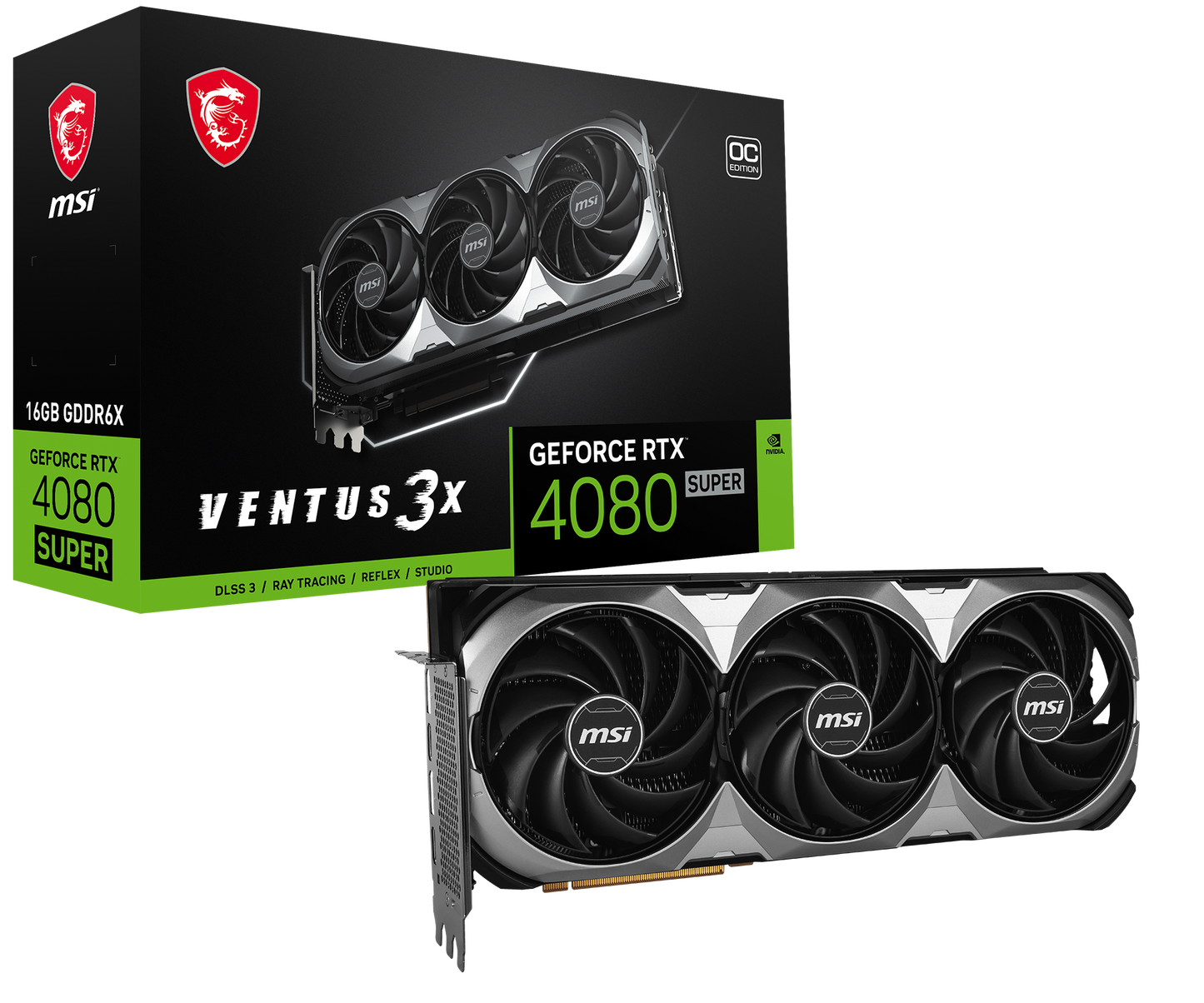 MSI RTX 4080 SUPER 16G VENTUS 3X OC 16GB Geforce RTX4080S GDDR6X 256bit 2xHDMI 2xDP 16x Ekran Kartı