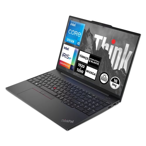 LENOVO ThinkPad E16 G1 21JQS1TT00 i5-1335U 16GB 512GB SSD O/B Intel Iris Xe 16" DOS Siyah Notebook