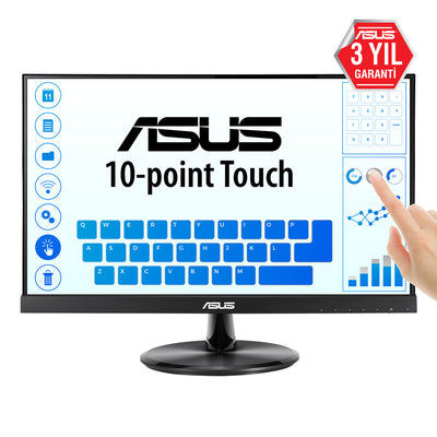 ASUS VT229H 21.5" Dokunmatik 5ms 60Hz 1920x1080 FullHD VGA HDMI Multimedya (Vesa) 10 Parmak Siyah Monitör