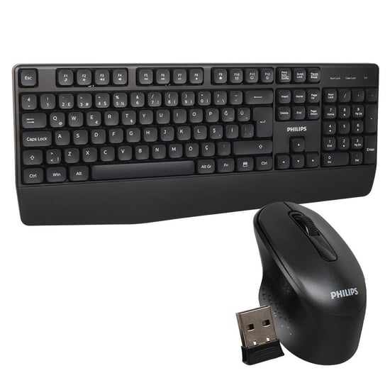 PHILIPS SPT6348B Q Türkçe Kablosuz Siyah Klavye+ Mouse