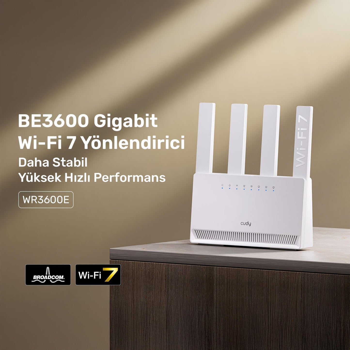 Cudy WR3600E BE3600 3750Mbps Wi-Fi 7 4 Gigabit Port MLO & 4K-QAM Router