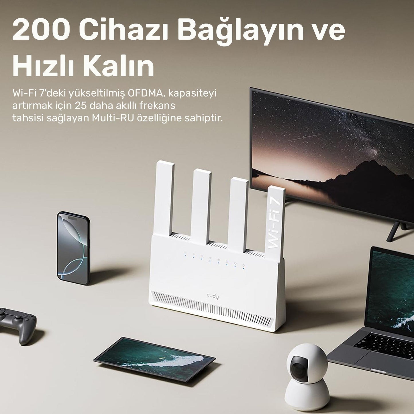 Cudy WR3600E BE3600 3750Mbps Wi-Fi 7 4 Gigabit Port MLO & 4K-QAM Router
