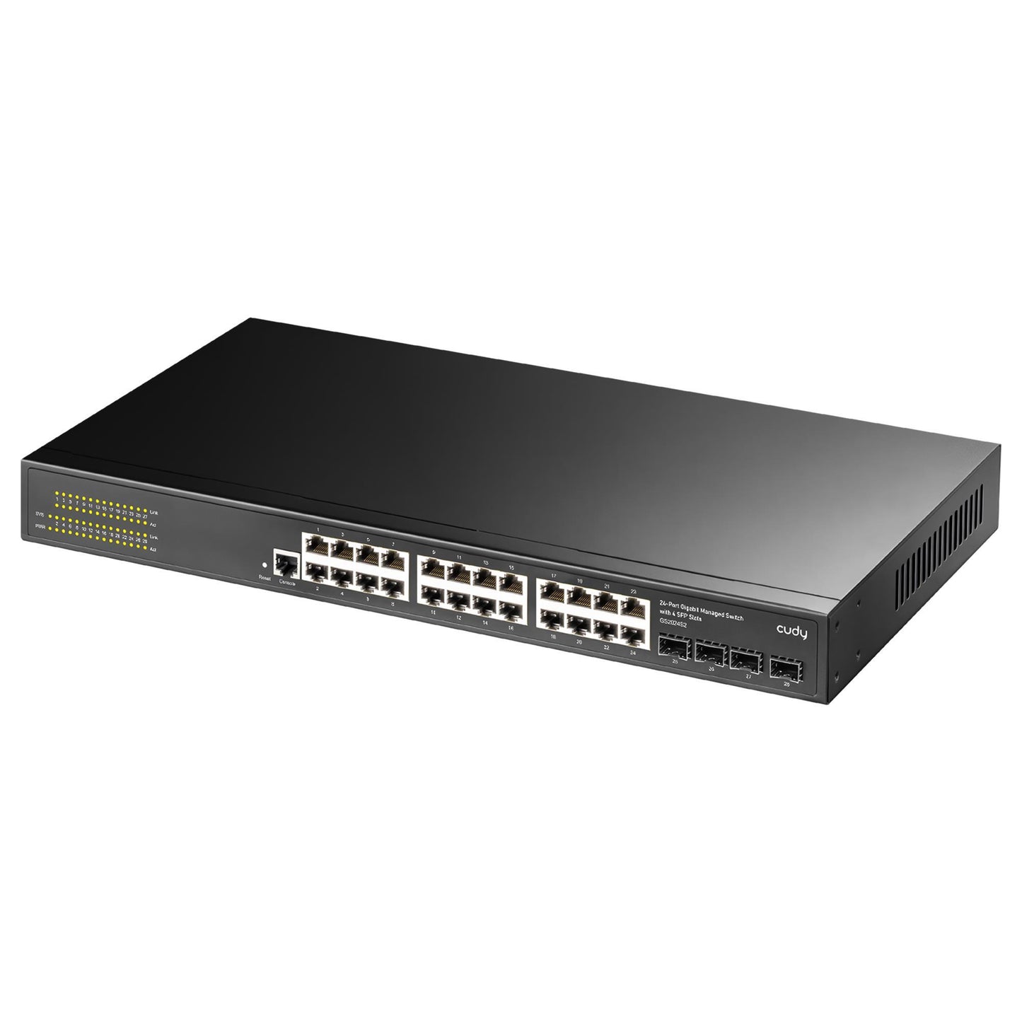 Cudy GS2024S2 4 SFP Slot,2 Katman,24 Port Yönetilebilir Metal Rack Mount Gigabit Switch