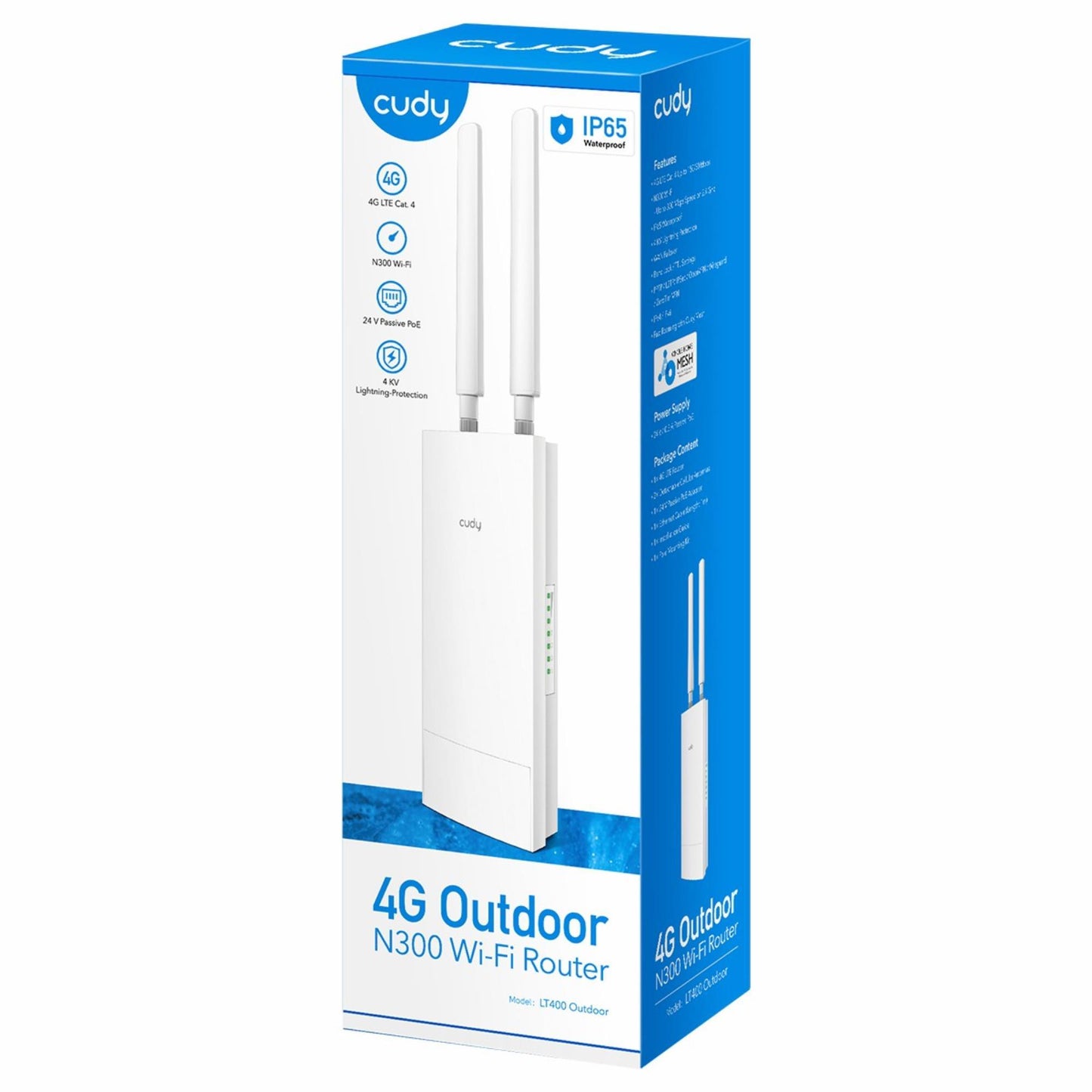 Cudy LT400 2,4GHz/5GHz 4Port Wi-Fi,4G LTE IP65 NonoSIM Destekli Outdoor Mobile Router