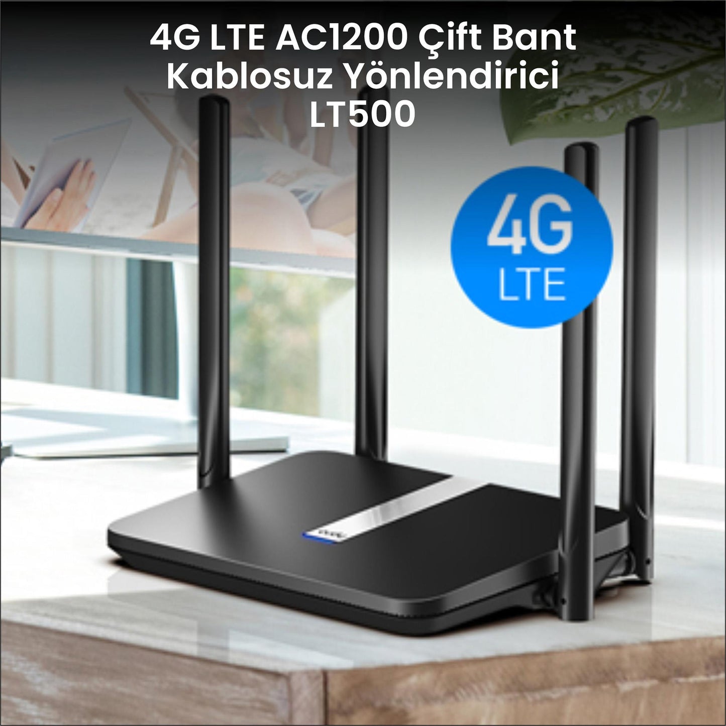 Cudy LT500 2,4GHz 300Mbps, 5GHz 867Mbps, 4 Port Wi-Fi Mesh 4G LTE DDNS Router (AC1200 Serisi)