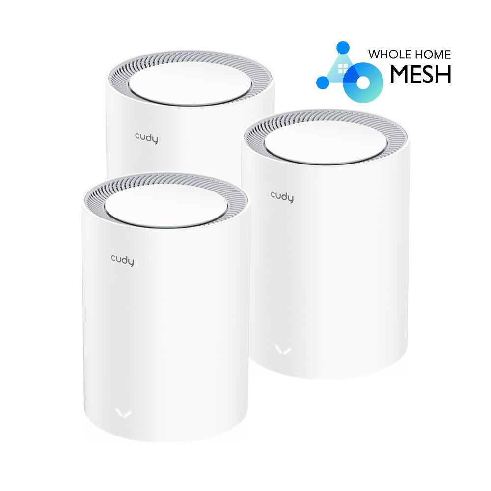 Cudy M1800 5GHz/2.4Ghz 1200Mbps 2xGigabit Ethernet Port,4 Dahili Anten,Wi-Fi 6 Mesh Router (3 Adet)
