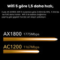 Cudy X6 5GHz 1200Mbps, 2.4GHz 574Mbps,5 Gigabit Port,4x5dBi, DDNS Wi-Fi 6 Mesh Router (AX1800Serisi)