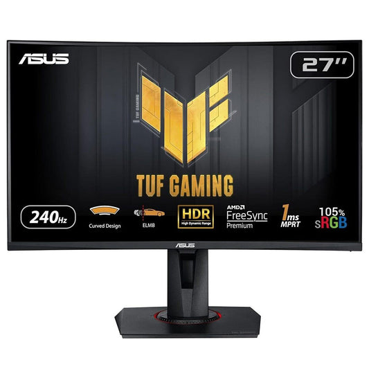 ASUS VG27VQM TUF GAMING 27" Curved (Kavisli) 1ms 240Hz 1920x1080 FullHD HDMI DP USB Multimedya (Vesa) AMD Free-Sync Siya