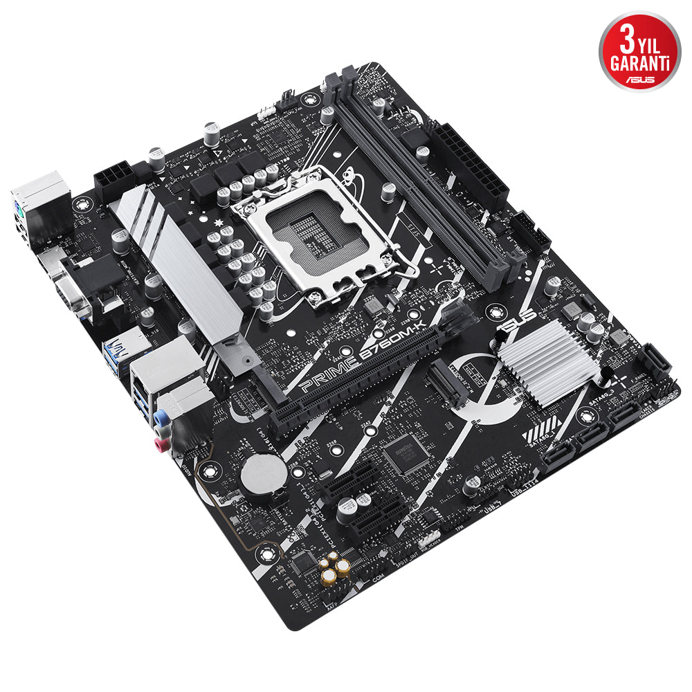 ASUS PRIME B760M-K B760 DDR5 Vga GLan 2.5G mATX HDMI M2 RGB USB3 1700p Anakart