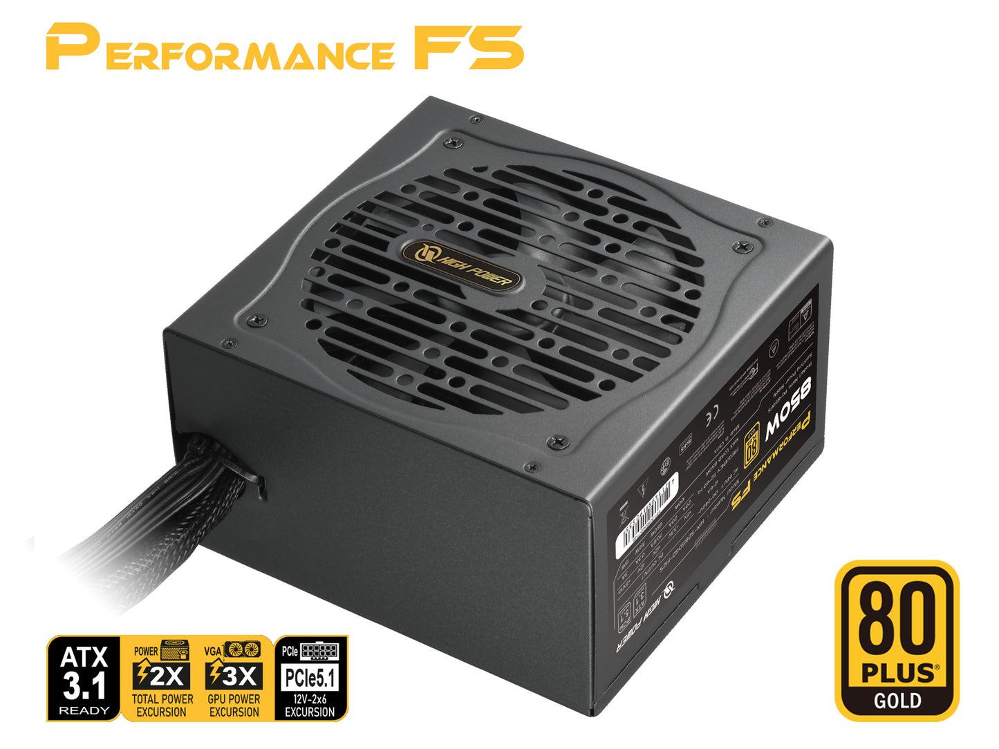 HIGH POWER HP1-S2850GD-F12S 850W 80+ Gold Siyah PCIe 5.1 Power Supply