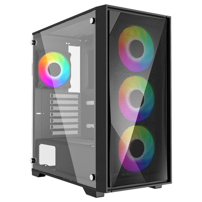 GAMEBOOSTER PB-P711B Powersız Siyah Mesh Panel Mid Tower ATX Kasa