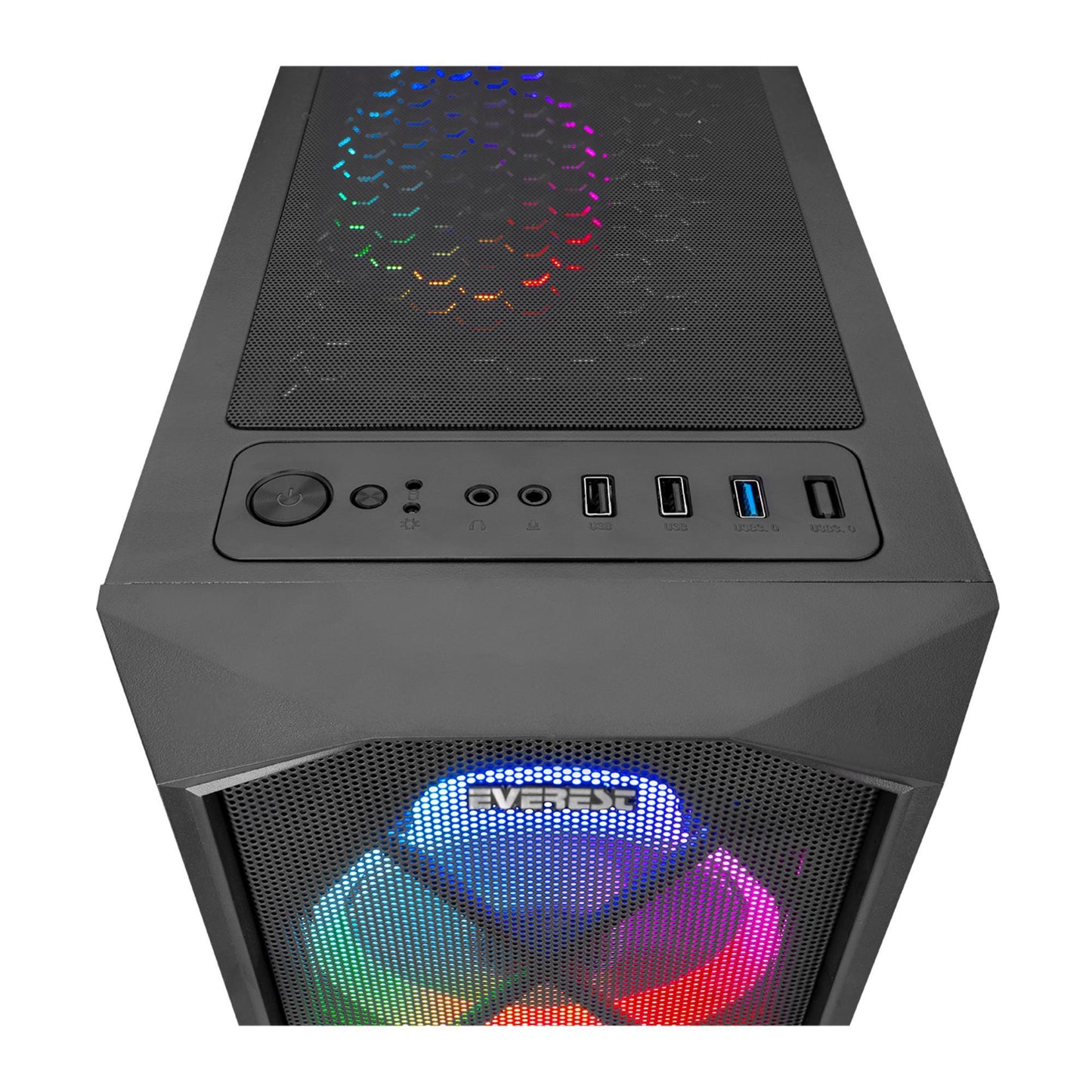 EVEREST FLAT MESH Powersız Siyah Temper Camlı Mid Tower ATX Kasa